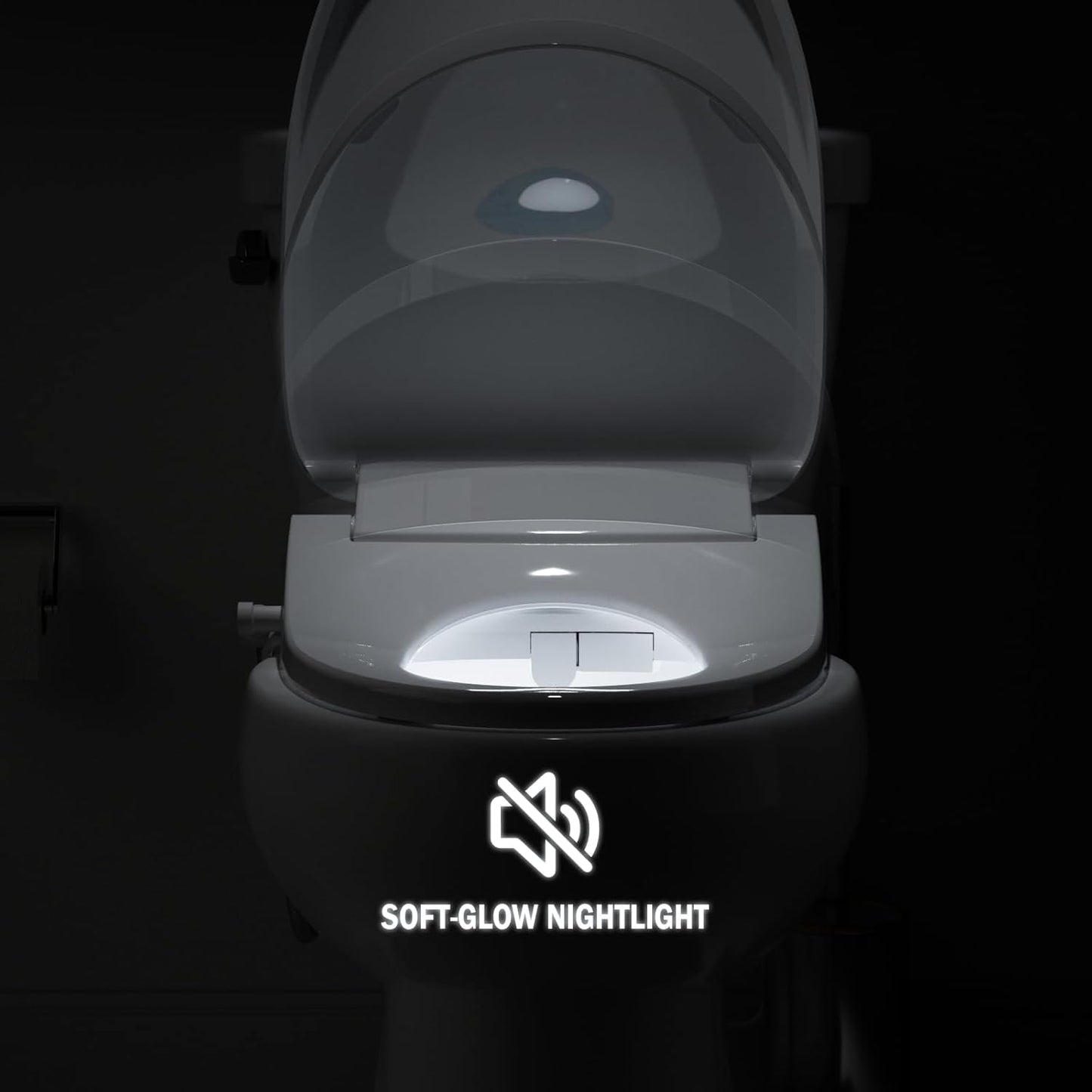 Clirass Electric Smart Bidet Toilet Seat, Warm Water and Adjustable Pressure, Elongated Heated Toilet Seat and Warm Air Drying, Slow Close Lid,Night Light,Wireless Remote,White (Elongated)