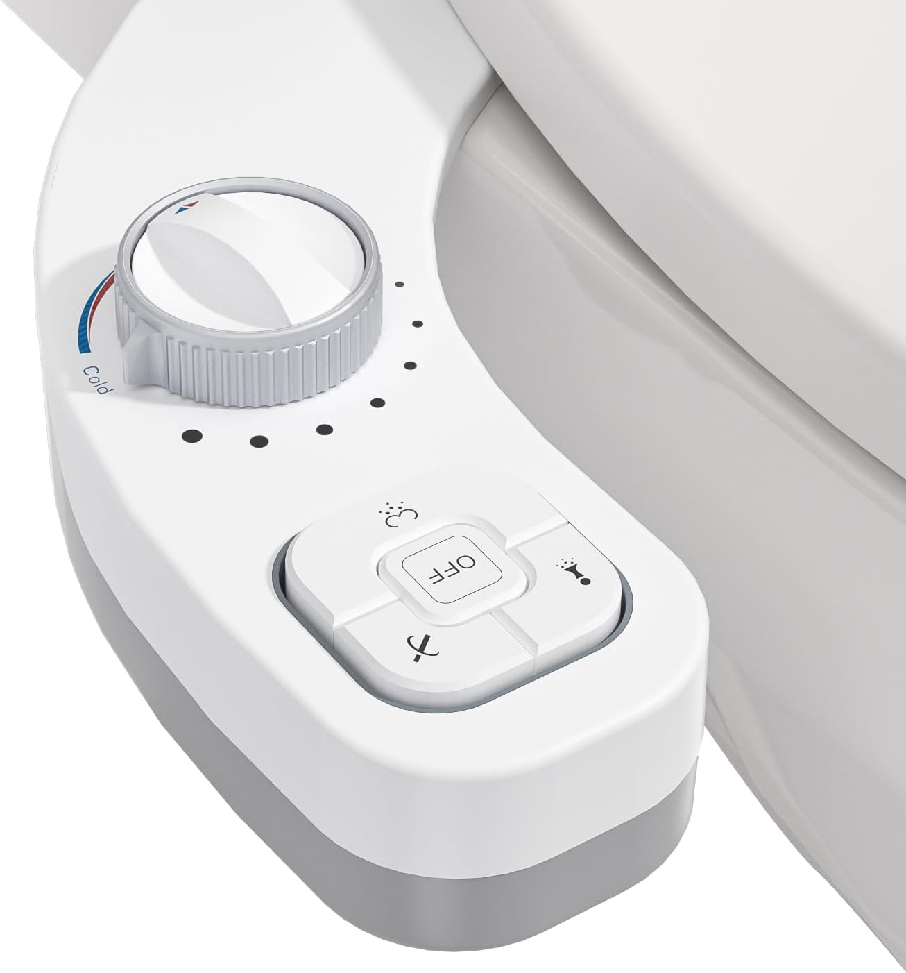 Non-Electric Hot and Cold Water Bidet Attachment for Toilet Seat,Self-Cleaning, Dual Nozzle(Frontal & Rear Wash),Adjustable Water Pressure (White Toilet)