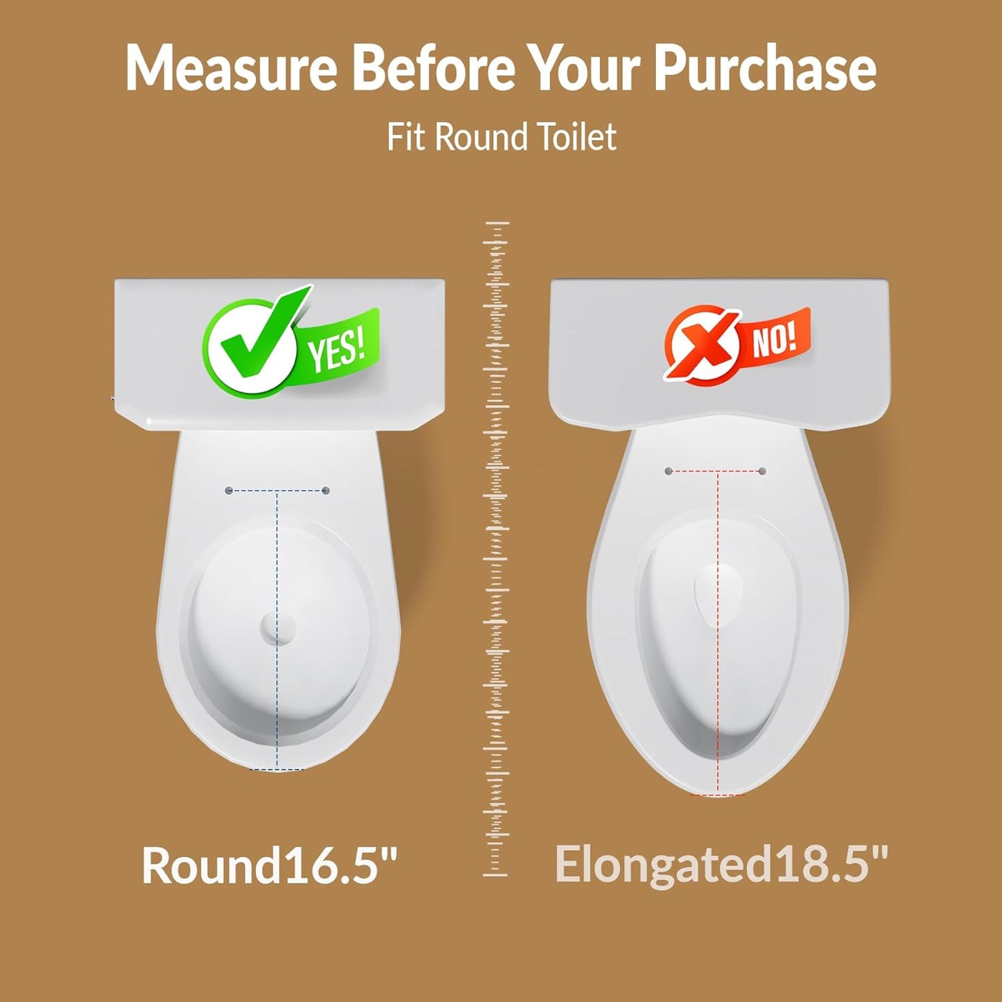Bidet Toilet Seat Non-Electric,Fits Round Toilets - Soft Close Lid,Quick-Release for Easy Cleaning - Dual Nozzle System with Self Cleaning,Adjustable Water Pressure