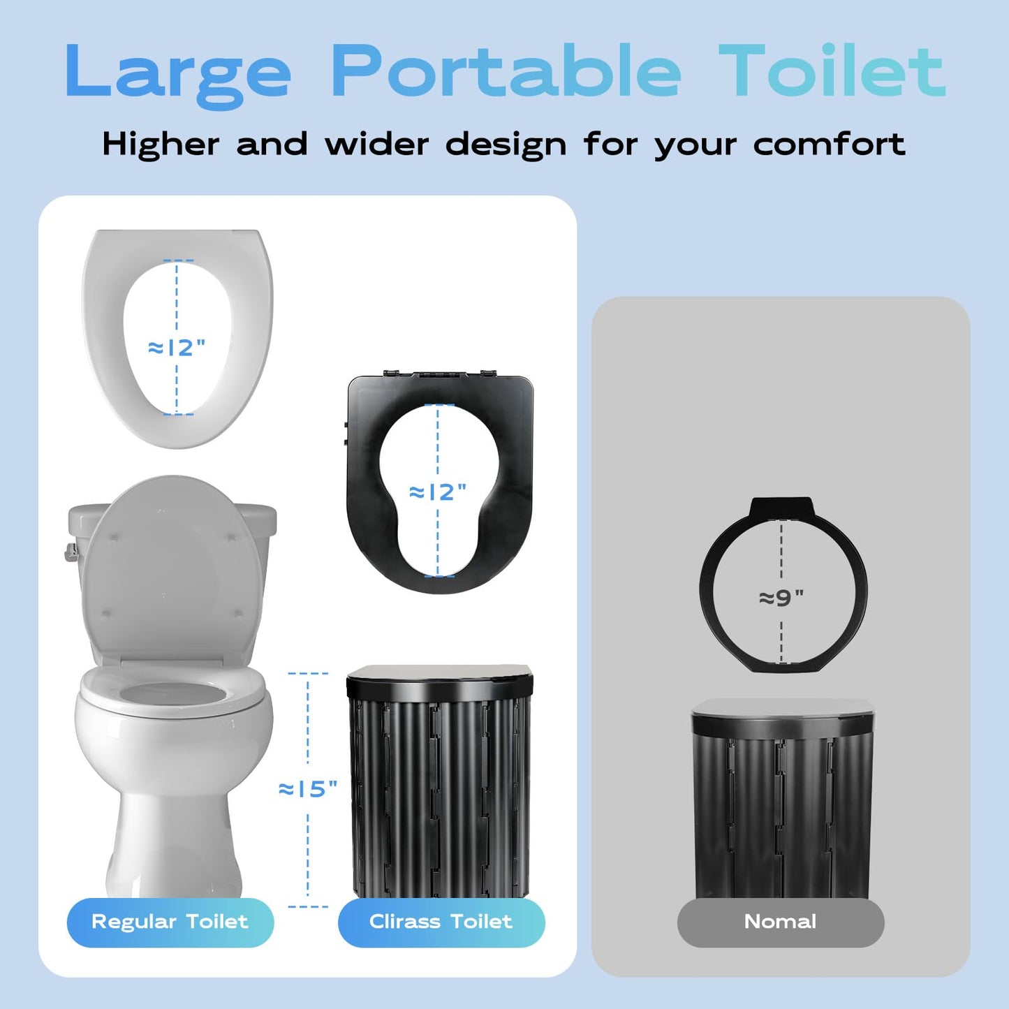 Camping Toilet with Pop Up Privacy Tent,Portable Outdoor Folding Potty,Shower Tent Dressing Room with Carry Bag for RV Travel,Truck,Beach,Fishing