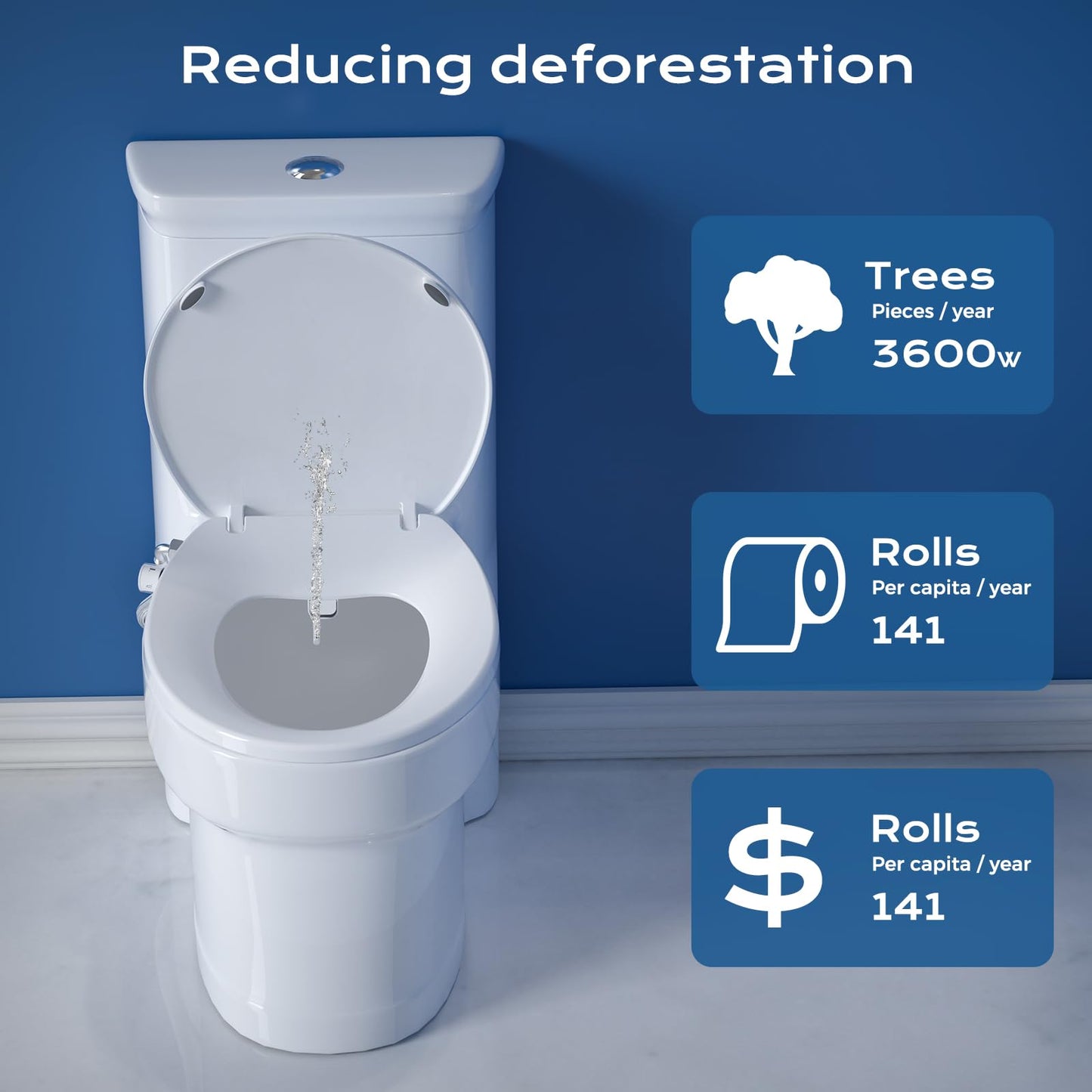 Clirass Elongated Heated Toilet Seat with Night Light, Three Temperature Settings Heated Seat,70 in Power Cord, Fit Elongated Toilet, Cold Water Bidet Function Toilet Seat With Slow Close