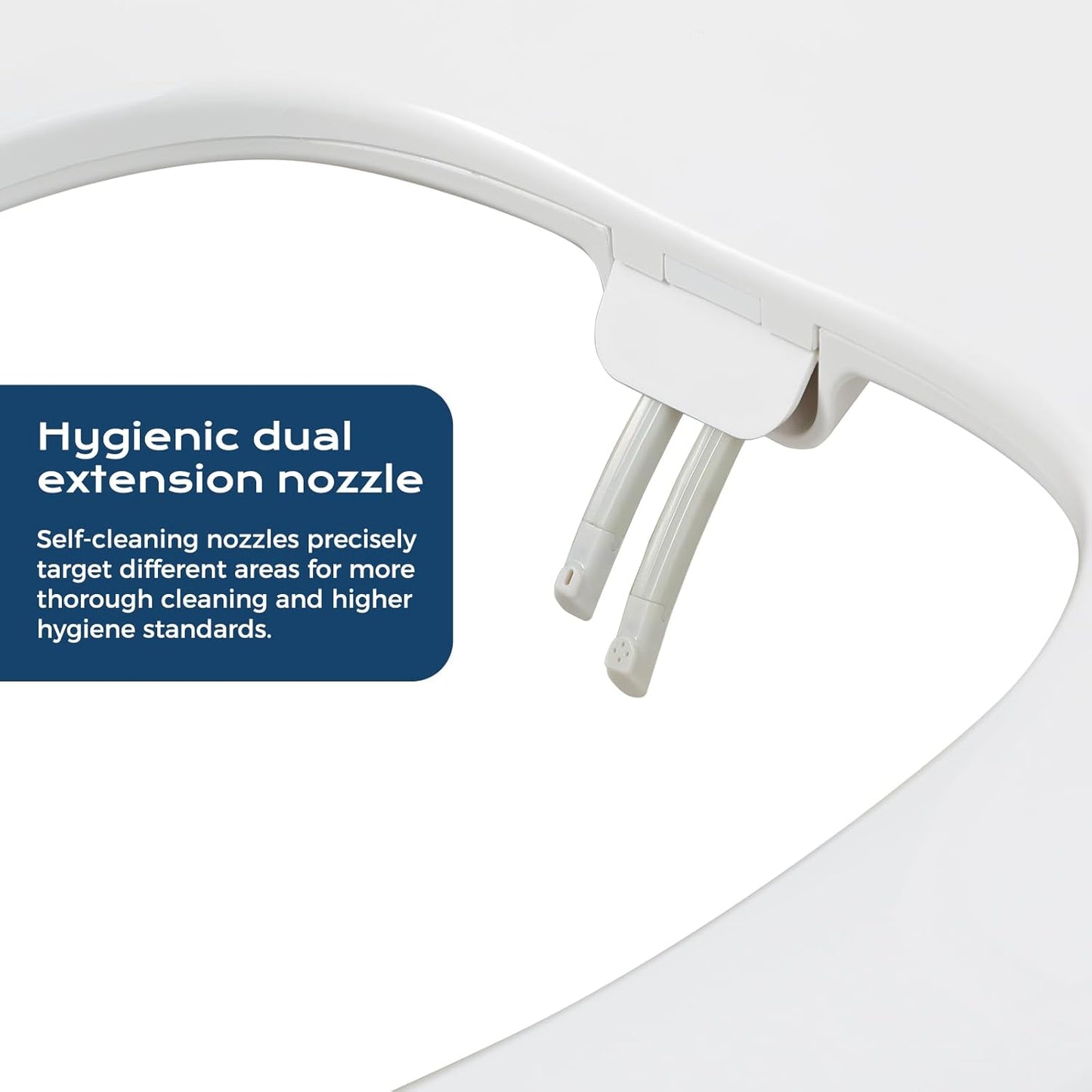 Clirass Bidet Toilet Seat, Soft Close Round Toilet Seat, Button control Feminine/Posterior Wash Switch, Knob Control Water Pressure,White Bidet Seat Attachment with Brass inlet