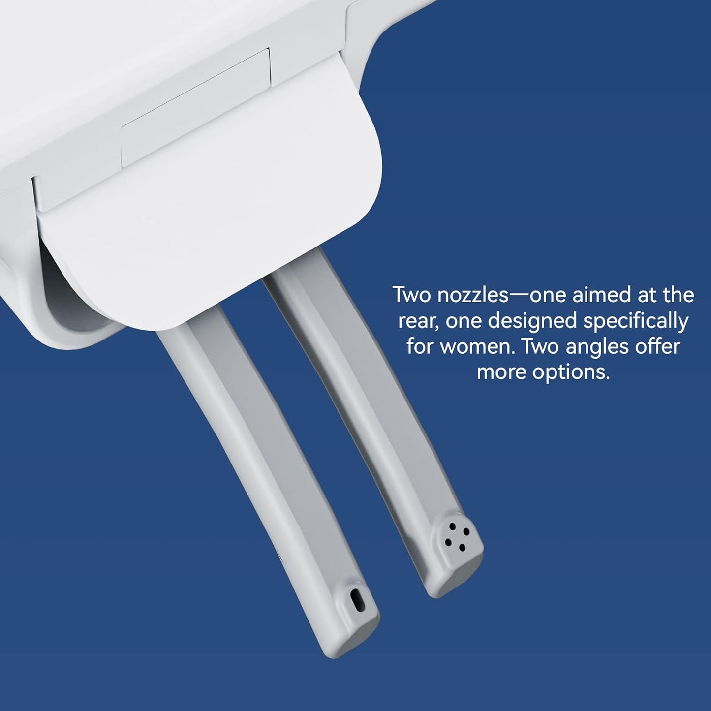 Clirass Bidet Toilet Seat, Soft Close Round Toilet Seat, Button control Feminine/Posterior Wash Switch, Knob Control Water Pressure,White Bidet Seat Attachment with Brass inlet