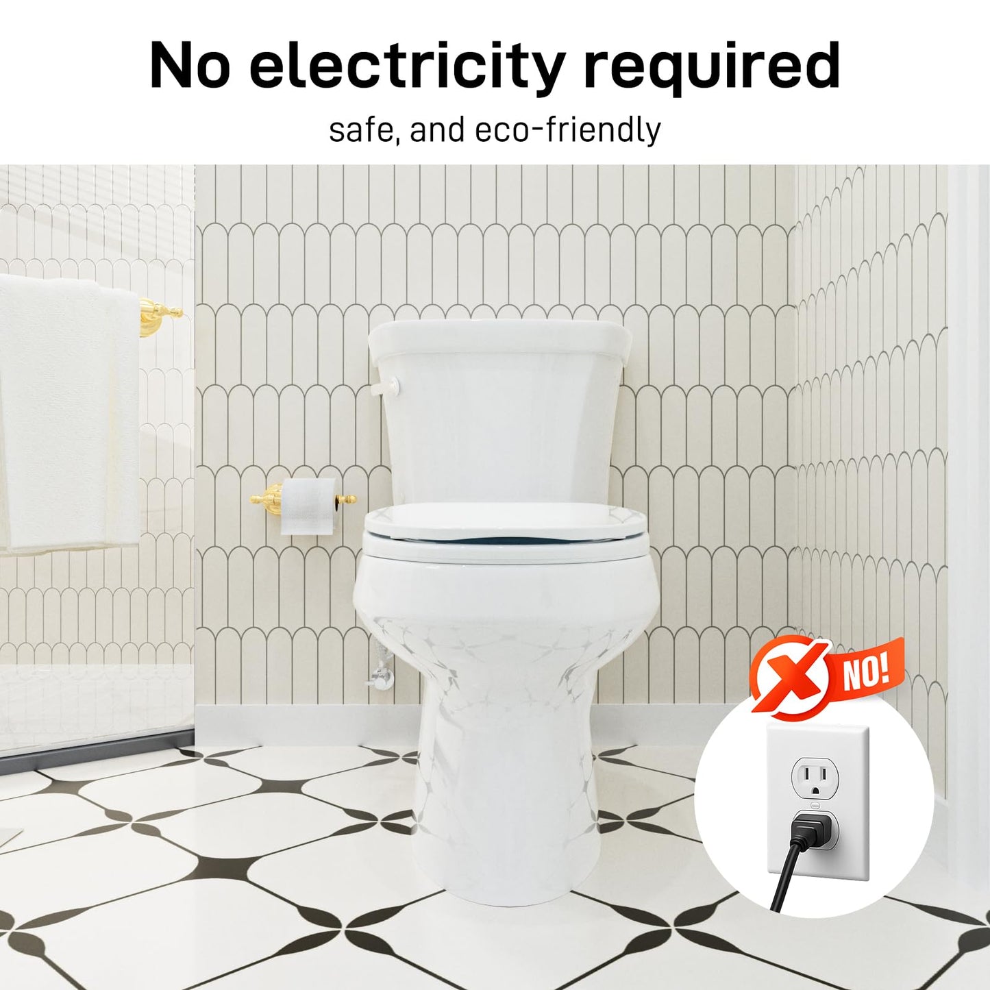 Bidet Toilet Seat – Non-Electric, Self-Cleaning Dual Nozzles for Frontal & Rear Wash, Adjustable Water Pressure, Slow-Close Lid, Fits Elongated Toilets – Hygienic & Eco-Friendly Upgrade (Elongated)