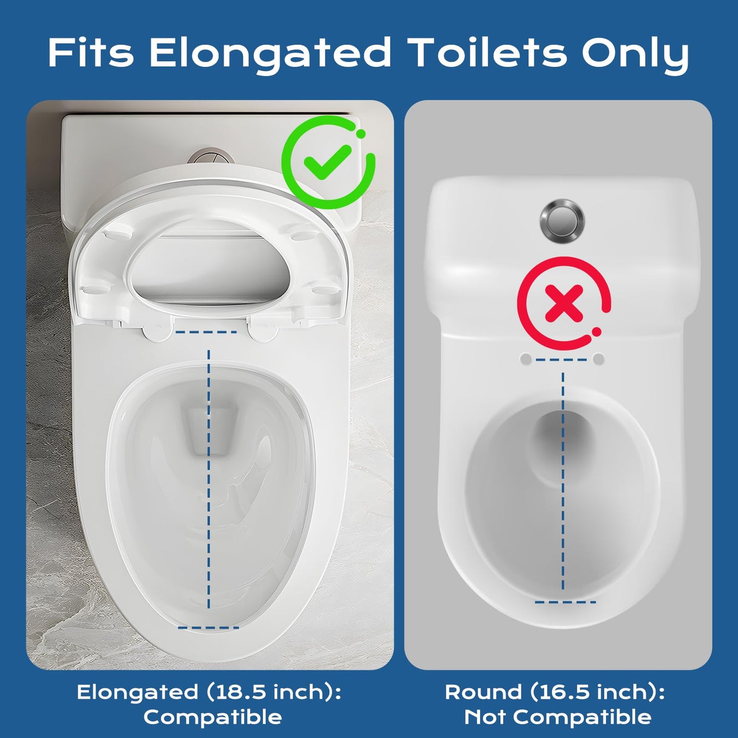 Bidet Toilet Seat – Non-Electric, Self-Cleaning Dual Nozzles for Frontal & Rear Wash, Adjustable Water Pressure, Slow-Close Lid, Fits Elongated Toilets – Hygienic & Eco-Friendly Upgrade (Elongated)