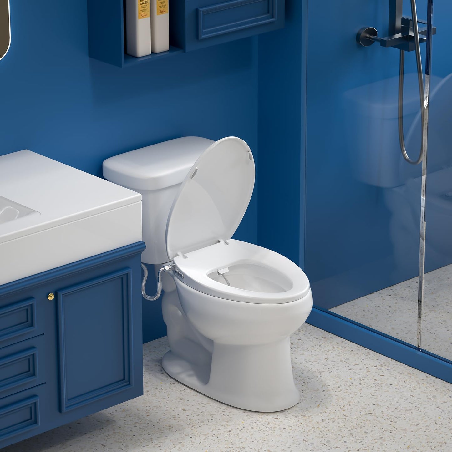 Bidet Toilet Seat – Non-Electric, Self-Cleaning Dual Nozzles for Frontal & Rear Wash, Adjustable Water Pressure, Slow-Close Lid, Fits Elongated Toilets – Hygienic & Eco-Friendly Upgrade (Elongated)