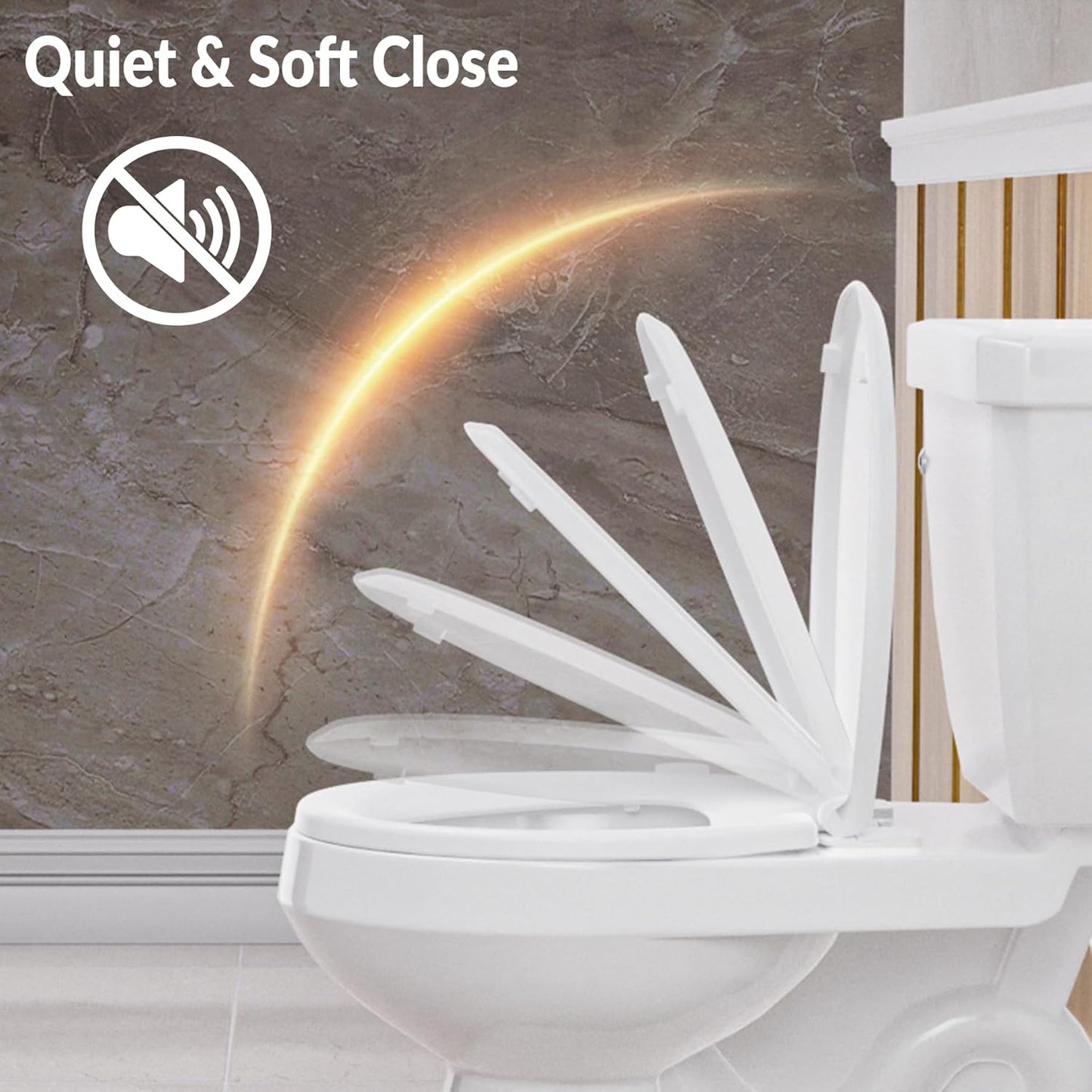 Bidet Toilet Seat Non-Electric,Fits Round Toilets - Soft Close Lid,Quick-Release for Easy Cleaning - Dual Nozzle System with Self Cleaning,Adjustable Water Pressure